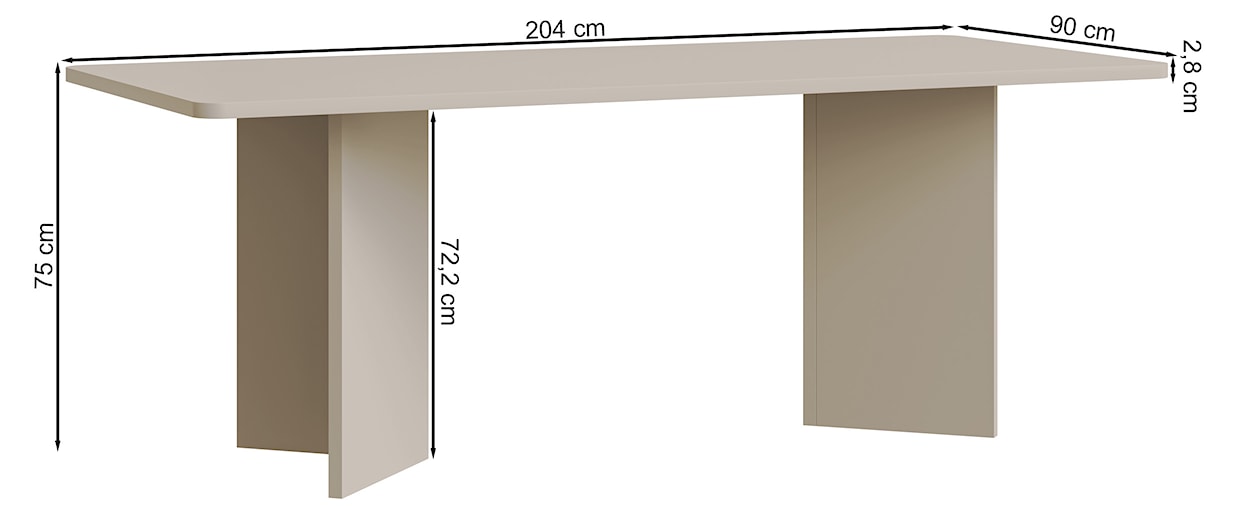 Stół do jadalni Qubeo 204x90 cm kaszmir  - zdjęcie 5