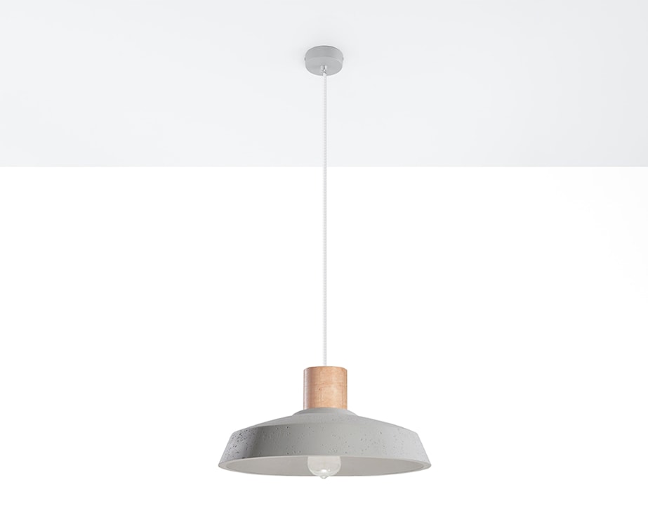 Lampa wisząca Ruddler średnica 40 cm szara beton  - zdjęcie 6
