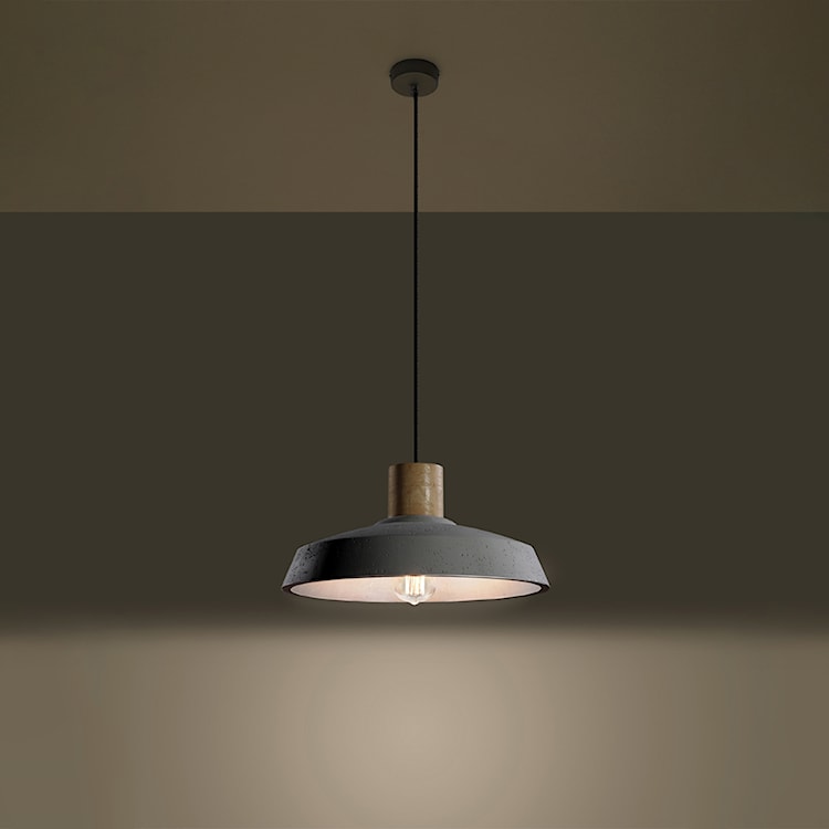 Lampa wisząca Ruddler średnica 40 cm szara beton  - zdjęcie 3