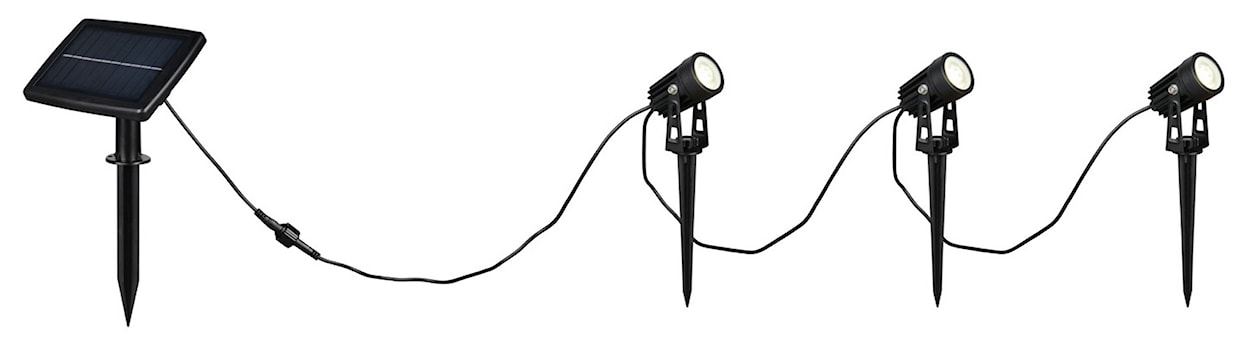 Lampy ogrodowe Obidos LED solarne czarne