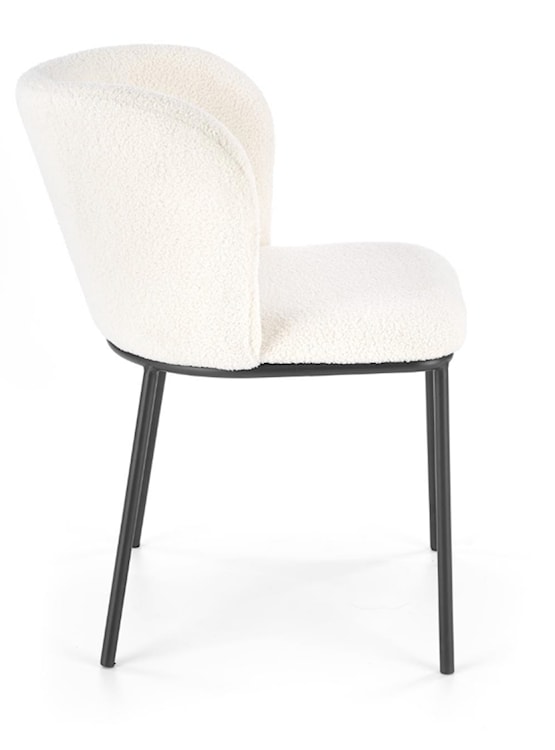 Krzesło tapicerowane Prively kremowe w tkaninie boucle  - zdjęcie 5
