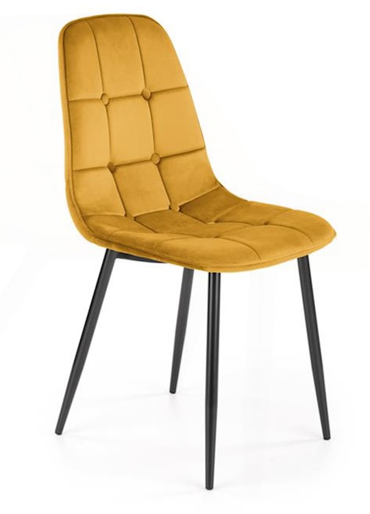 Krzesło tapicerowane Ligally pikowane musztardowe