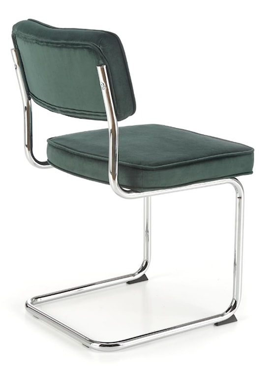 Krzesło metalowe Rerotters  z tapicerowanym siedziskiem oraz oparciem zielone  - zdjęcie 6