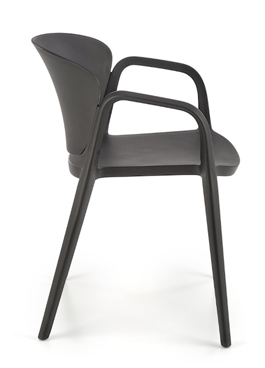 Krzesło z tworzywa Nionine z podłokietnikami czarne  - zdjęcie 6