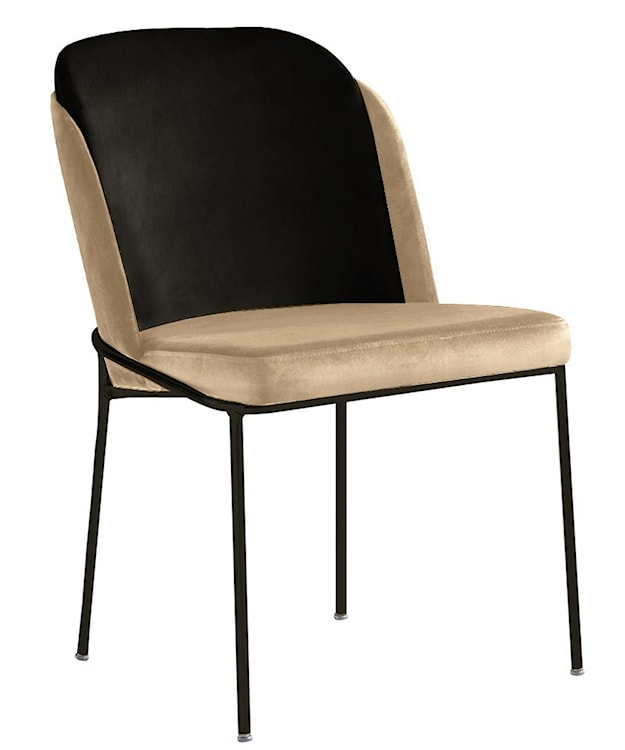 Krzesło tapicerowane Messipped beżowo/czarne