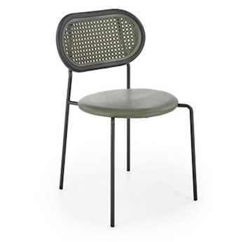 Krzesło z tworzywa Haplest technoratan/ekoskóra zielone