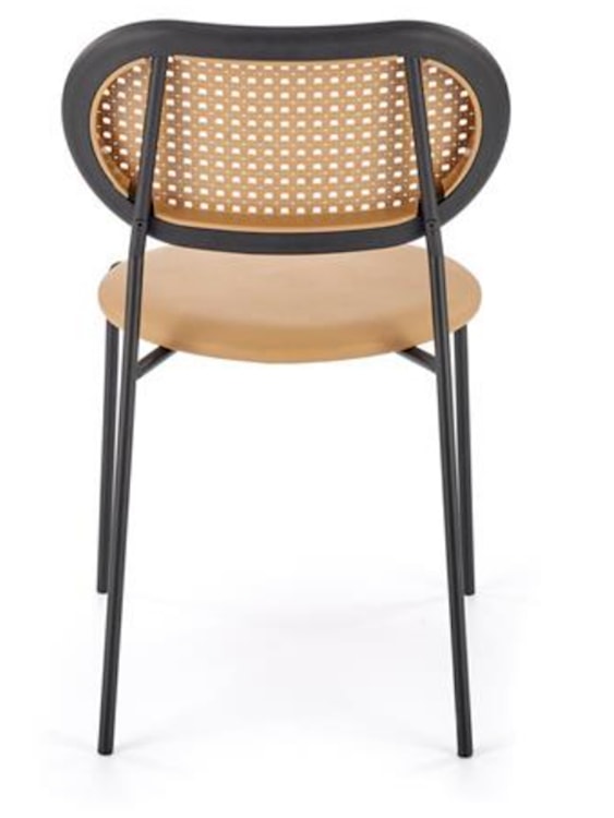 Krzesło z tworzywa Haplest technorattan/ekoskóra jasnobrązowe  - zdjęcie 6