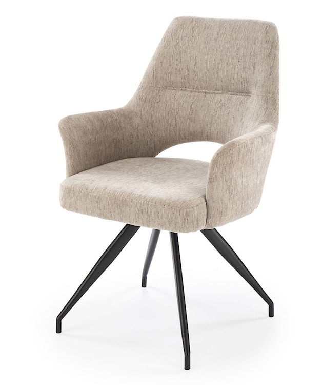 Krzesło tapicerowane Evencont obrotowe tkanina beżowa