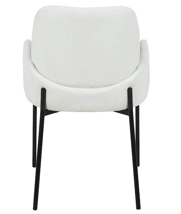 Krzesło tapicerowane Micates z podłokietnikami kremowe  - zdjęcie 2