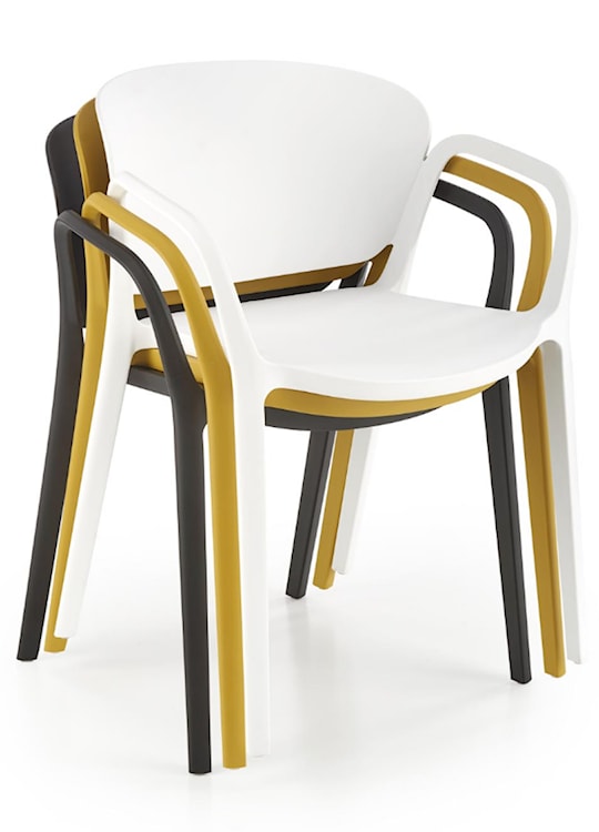 Krzesło z tworzywa Nionine z podłokietnikami czarne  - zdjęcie 5