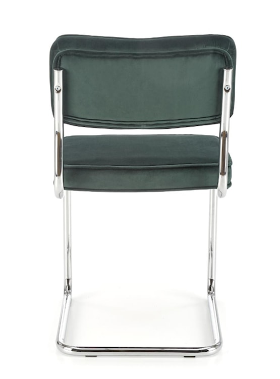Krzesło metalowe Rerotters  z tapicerowanym siedziskiem oraz oparciem zielone  - zdjęcie 5