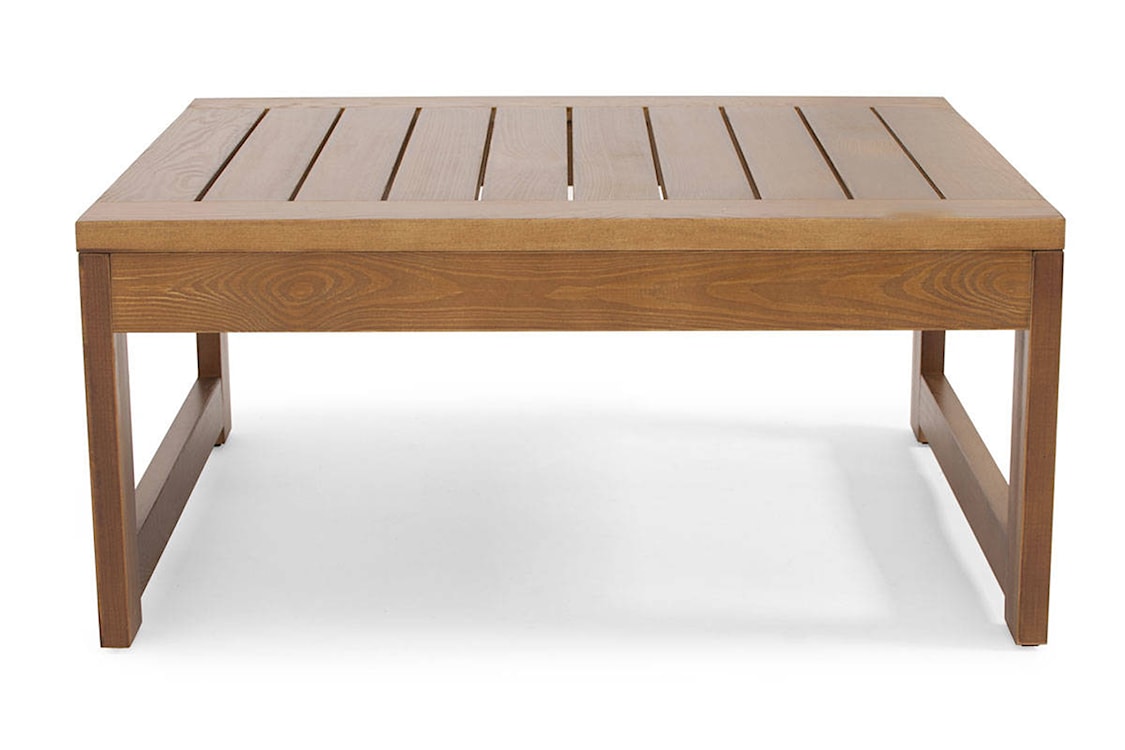 Zestaw mebli ogrodowych Ritalous z sofą, dwoma fotelami i stolikiem kawowym drewniany brązowy/jasnoszary  - zdjęcie 5