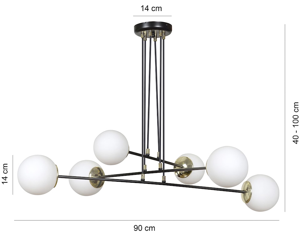 Lampa wisząca Rivarolo czarna x6  - zdjęcie 8