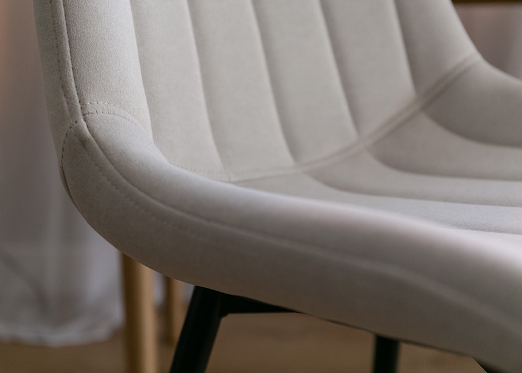 Krzesło tapicerowane Roploy kremowy velvet  - zdjęcie 7