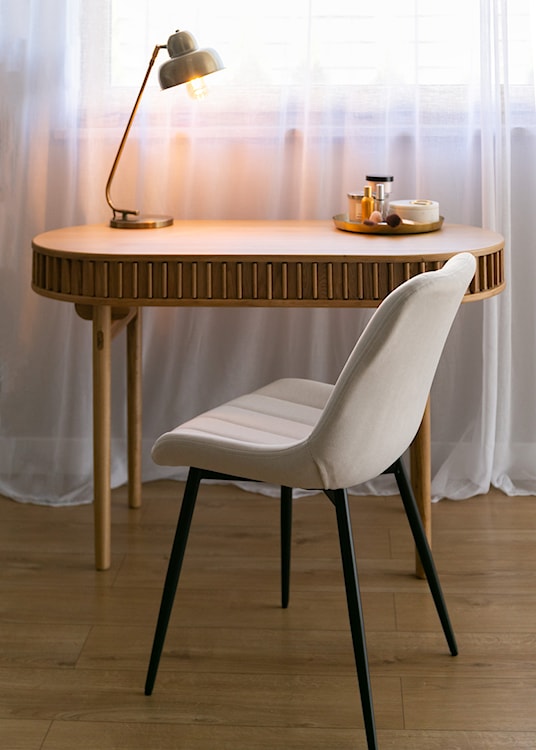 Krzesło tapicerowane Roploy kremowy velvet  - zdjęcie 9