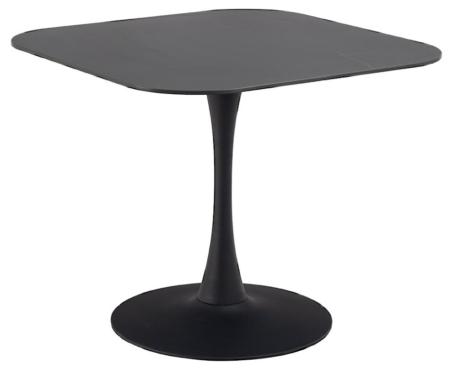 Kwadratowy stolik jadalniany Roshly czarny o marmurowym wzorze 90 cm  - zdjęcie 2