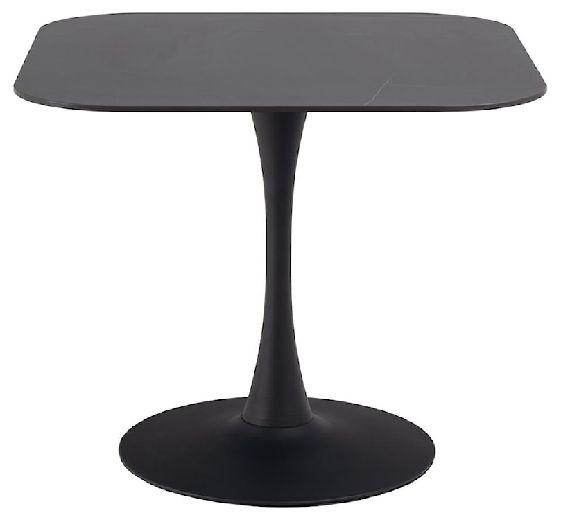 Kwadratowy stolik jadalniany Roshly czarny o marmurowym wzorze 90 cm