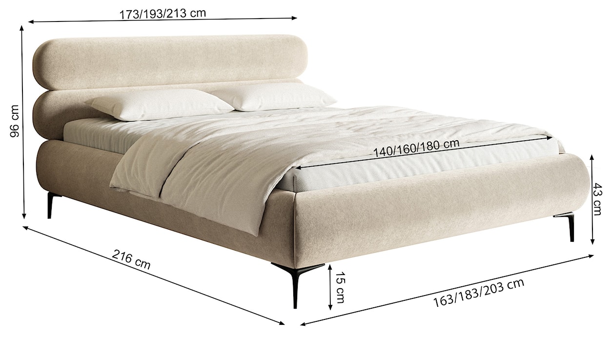 Łóżko tapicerowane 160x200 cm Roule szare welur hydrofobowy nóżki złote  - zdjęcie 8