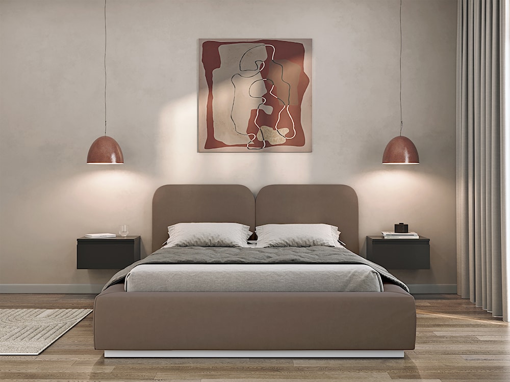 Łóżko tapicerowane 160x200 cm Comoves brązowe welur  - zdjęcie 3