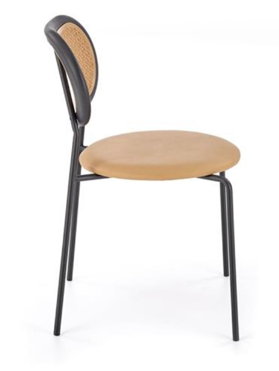 Krzesło z tworzywa Haplest technorattan/ekoskóra jasnobrązowe  - zdjęcie 5