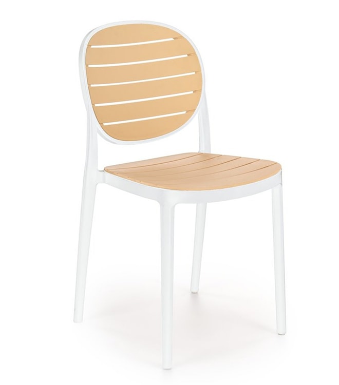 Krzesło z tworzywa sztucznego Glanize biało-beżowe  - zdjęcie 2
