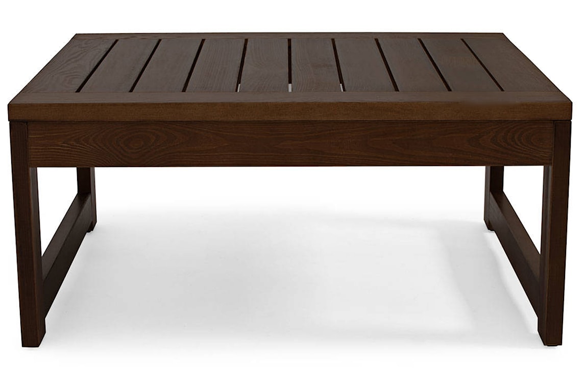 Zestaw mebli ogrodowych Ritalous z sofą, dwoma fotelami i stolikiem kawowym drewniany ciemnobrązowy/jasnoszary  - zdjęcie 5