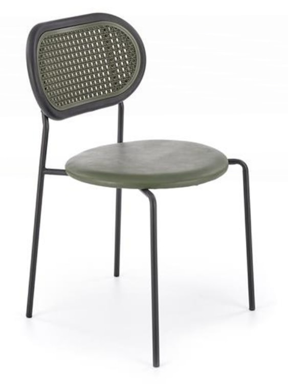 Krzesło z tworzywa Haplest technoratan/ekoskóra zielone  - zdjęcie 7