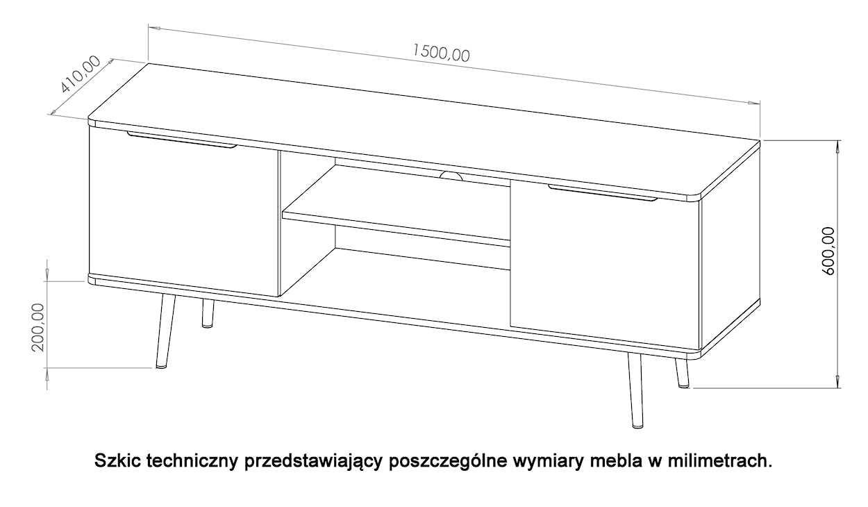 Szafka RTV Rinnili 150 cm Czarny grafit/Captains Deck  - zdjęcie 6