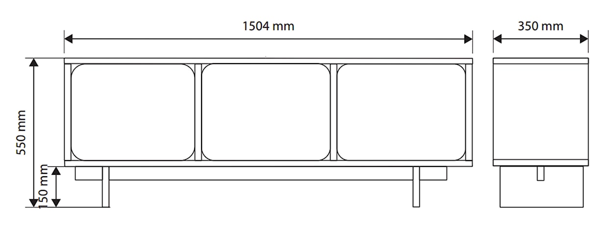 Szafka RTV Wuwu z trzema szafkami 150 cm szarobeżowa  - zdjęcie 7