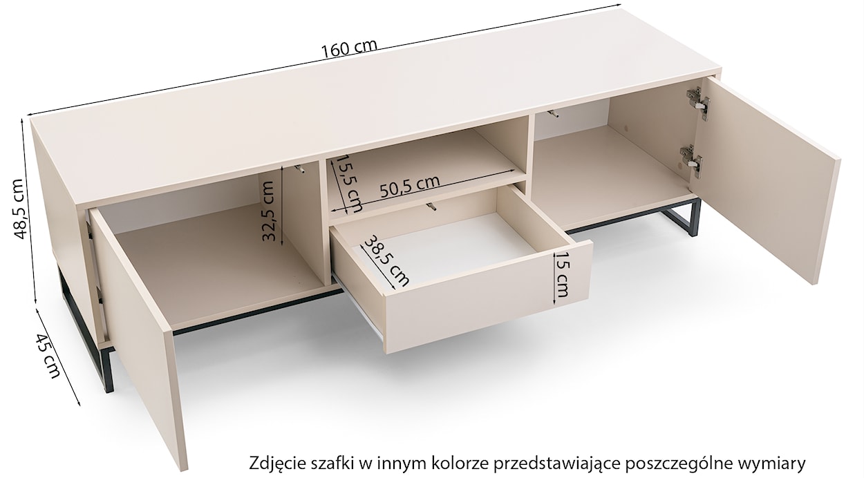 Szafka RTV Kummira 160 cm butelkowa zieleń  - zdjęcie 6