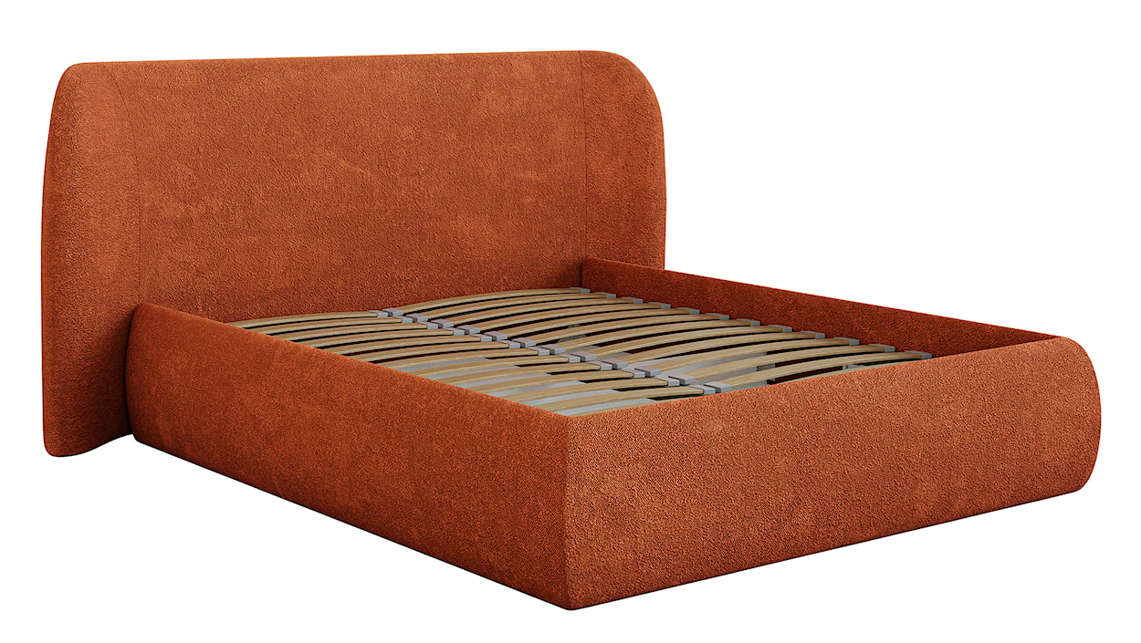 Łóżko tapicerowane 180x200 cm Rittaro z pojemnikiem miedziane szenil 