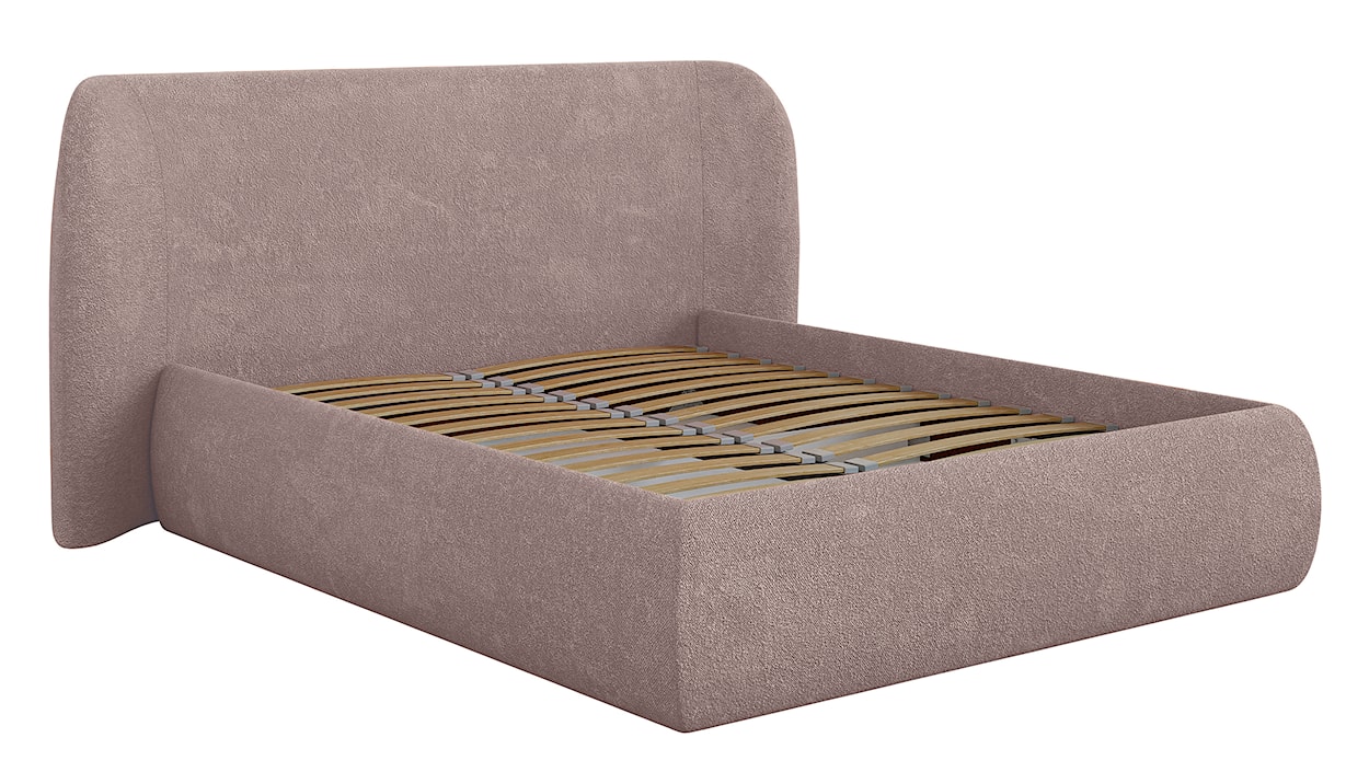 Łóżko tapicerowane 180x200 cm Rittaro z pojemnikiem jasnobrązowe szenil 