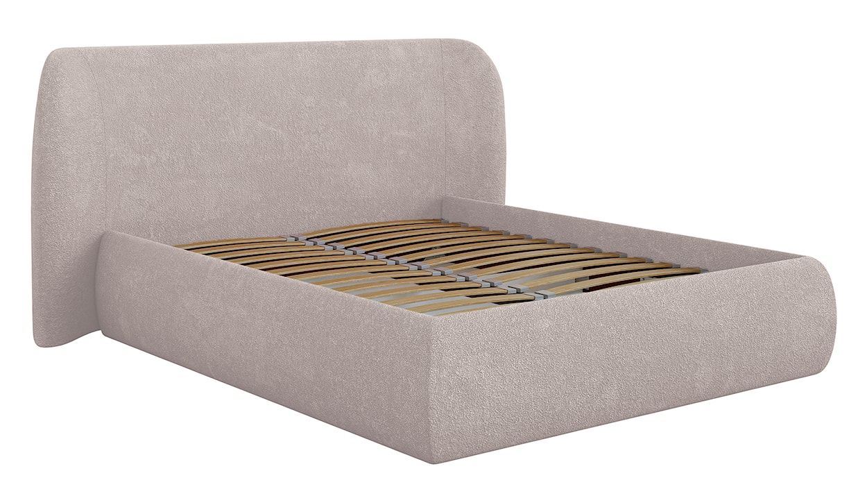 Łóżko tapicerowane 180x200 cm Rittaro z pojemnikiem beżowe szenil 