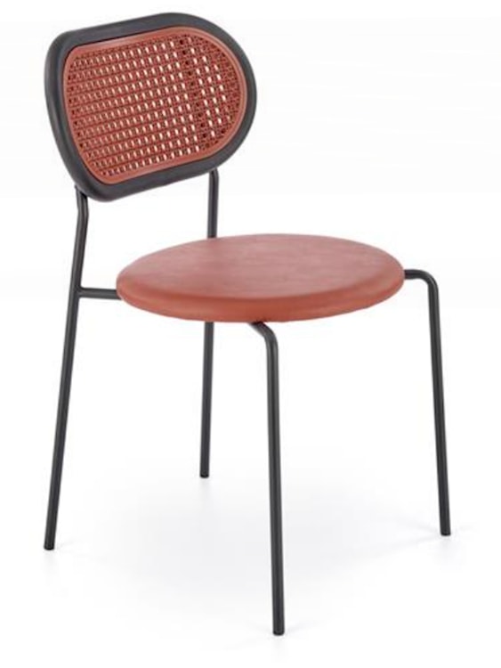 Krzesło z tworzywa Haplest technoratan/ekoskóra bordowe