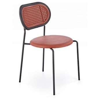 Krzesło z tworzywa Haplest technoratan/ekoskóra bordowe