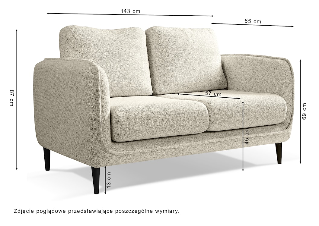 Kanapa dwuosobowa Savio jasnoszara plecionka  - zdjęcie 8