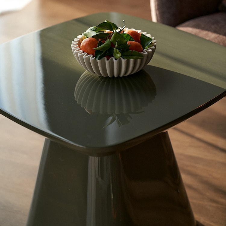 Stolik kawowy Floone 60x60 cm oliwkowy wysoki połysk  - zdjęcie 3