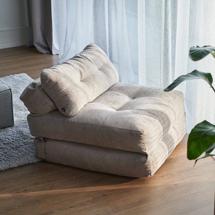 Fotel rozkładany Milessive beżowy szenil łatwoczyszczący  - zdjęcie 3