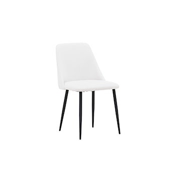 Krzesło tapicerowane Sevelow białe na stalowych nóżkach