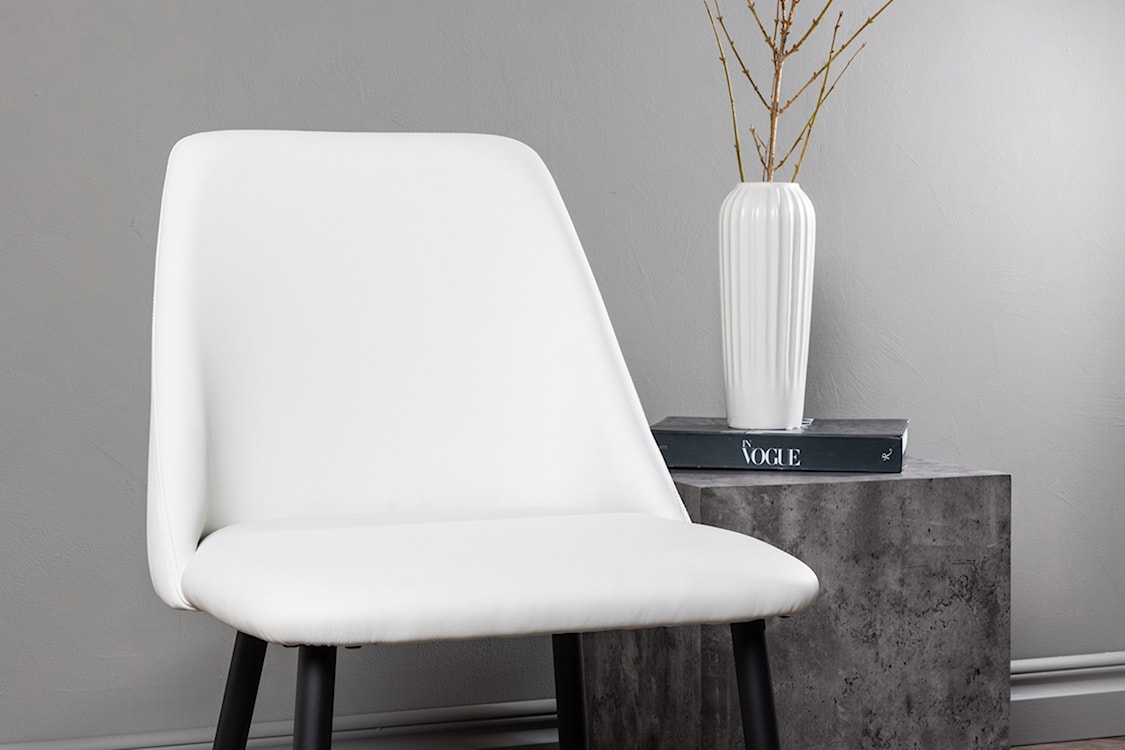 Krzesło tapicerowane Sevelow białe na stalowych nóżkach  - zdjęcie 3