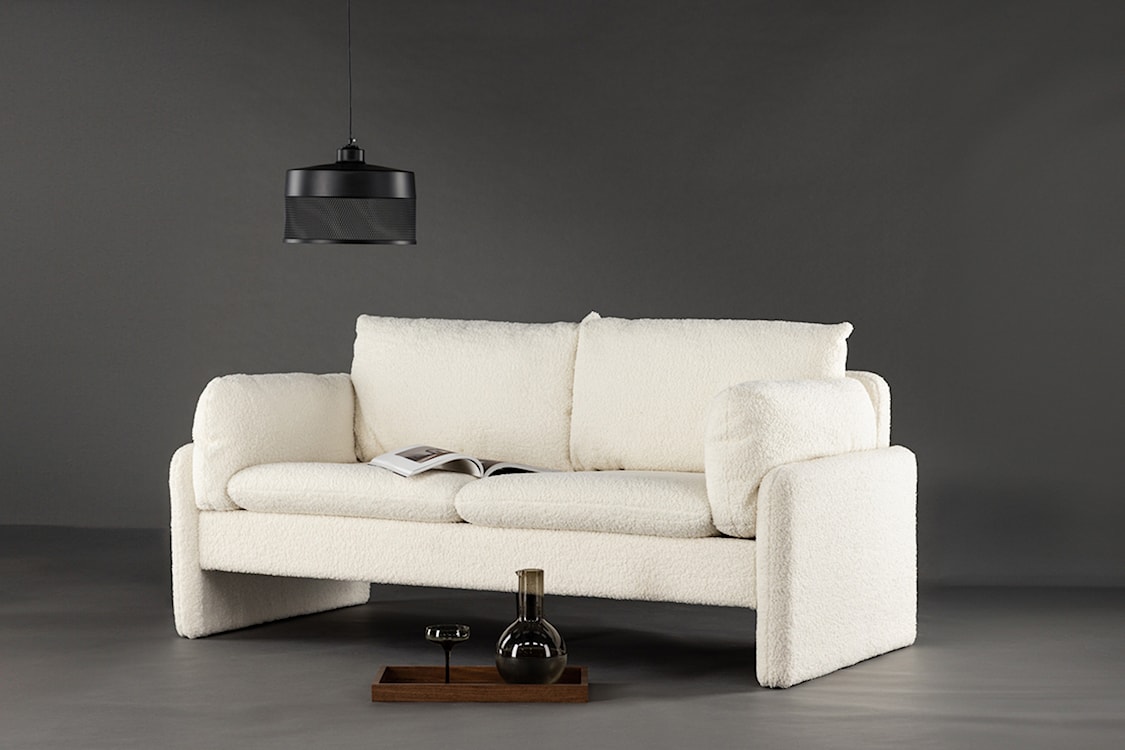 Sofa dwuosobowa Shaflane w tkaninie boucle biała  - zdjęcie 2