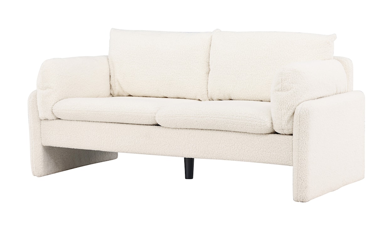Sofa dwuosobowa Shaflane w tkaninie boucle biała
