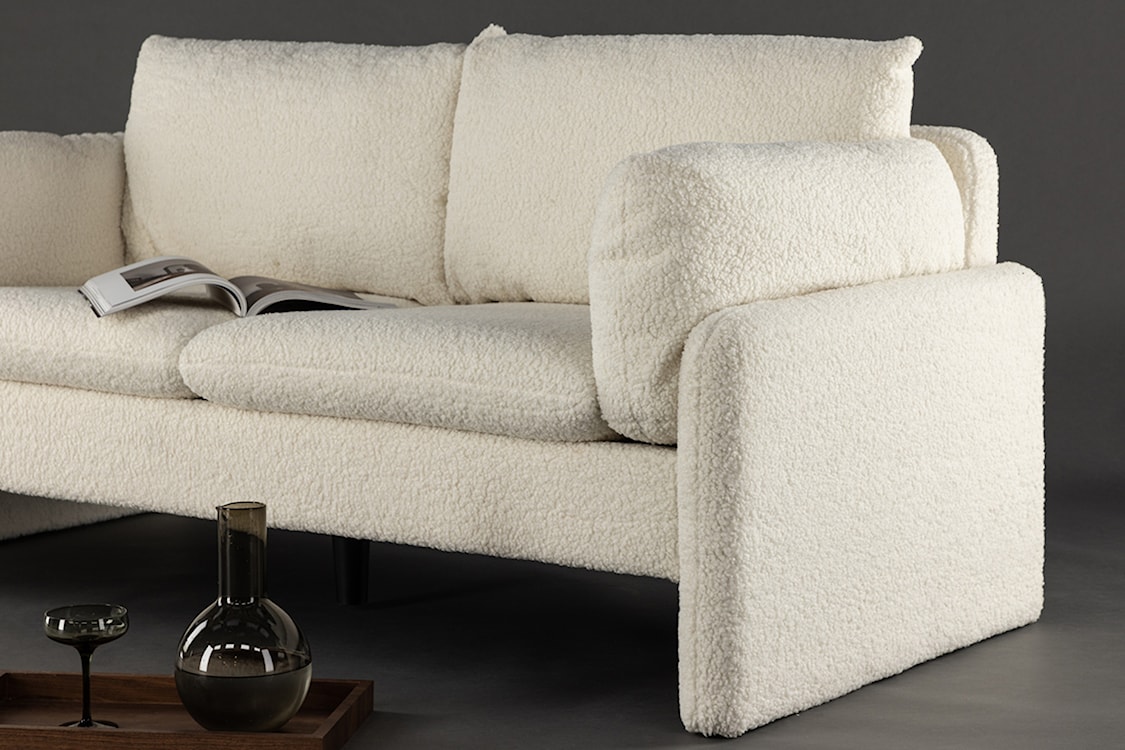 Sofa dwuosobowa Shaflane w tkaninie boucle biała  - zdjęcie 3