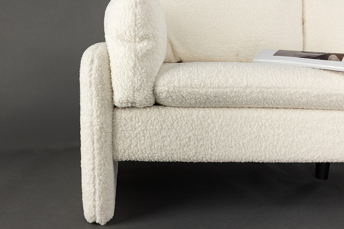 Sofa dwuosobowa Shaflane w tkaninie boucle biała  - zdjęcie 4