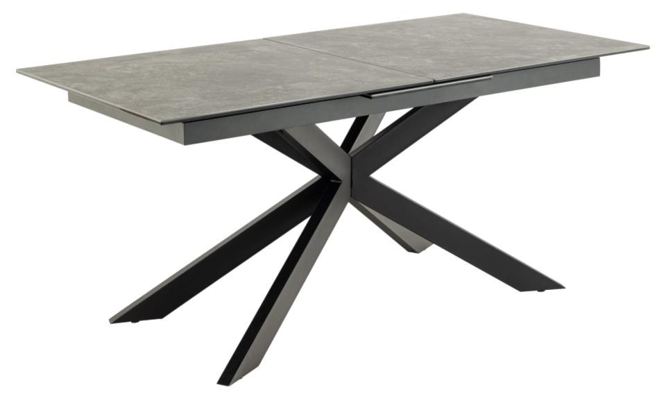 Stół do jadalni Shimess ceramiczny blat o wzorze czarnego betonu 168-210 cm