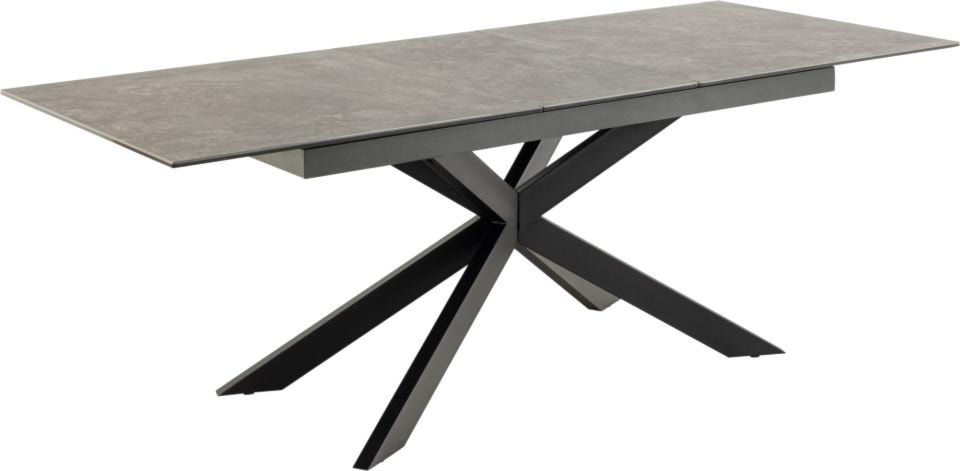 Stół do jadalni Shimess ceramiczny blat o wzorze czarnego betonu 168-210 cm  - zdjęcie 3