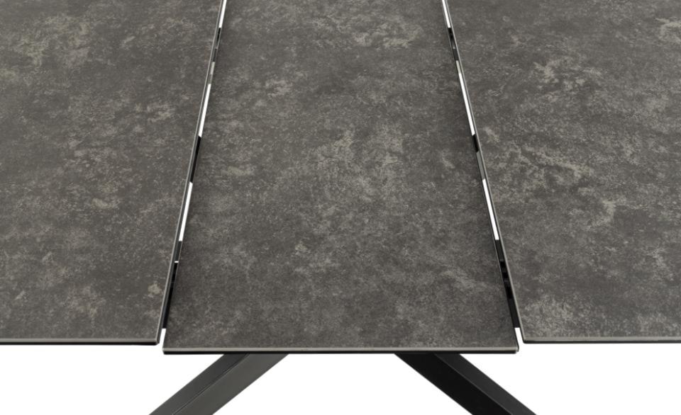 Stół do jadalni Shimess ceramiczny blat o wzorze czarnego betonu 168-210 cm  - zdjęcie 6