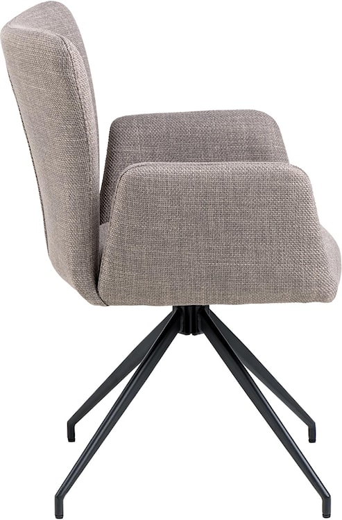 Krzesło tapicerowane obrotowe Sholeries szaro-brązowe na metalowych nóżkach  - zdjęcie 4