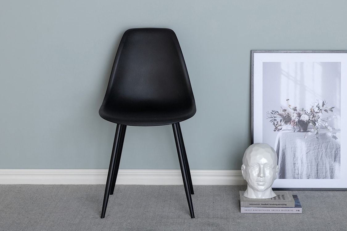 Krzesło Sidese czarne na stalowych nóżkach  - zdjęcie 4