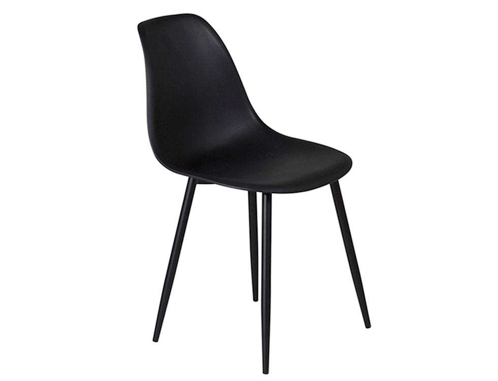 Krzesło Sidese czarne na stalowych nóżkach